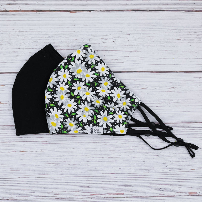 Deborah with Solid Black Reversible Mask