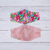 Rose with Pink Tye-Die Reversible Mask