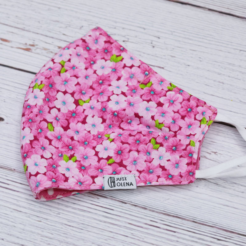Dahlia with Polka Dotted Pink Reversible Mask