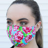 Rose with Pink Tye-Die Reversible Mask