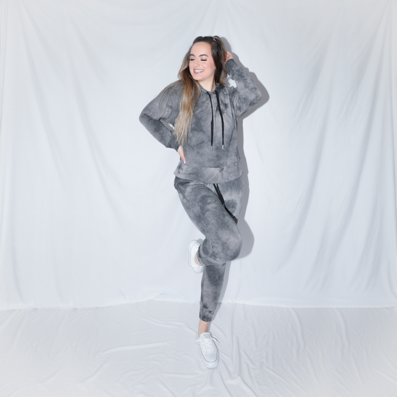 Grey tie dye sweatsuit sale