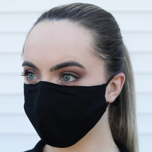 Ocean with Solid Black Reversible Mask