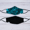 Ocean with Solid Black Reversible Mask