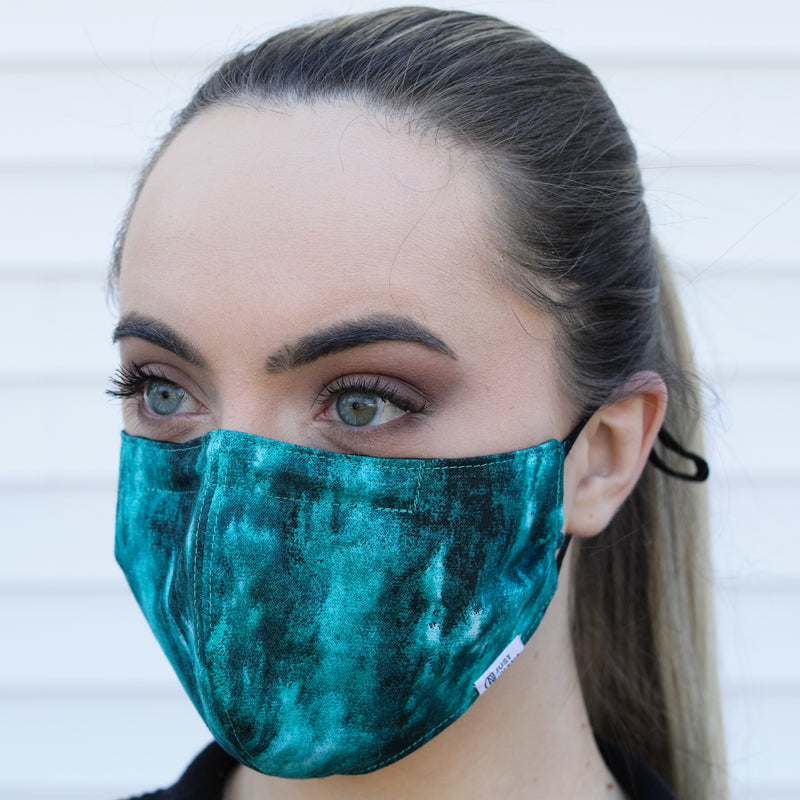 Ocean with Solid Black Reversible Mask
