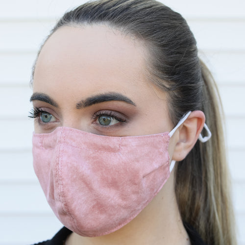 Zoey with Pink Tie-Dye Reversible Mask